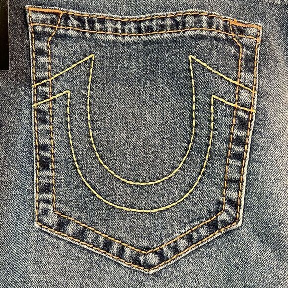 True Religion Genius Relaxed Slim Vintage Denim Jeans Big T No Flap. Brand New! - Picture 13 of 16